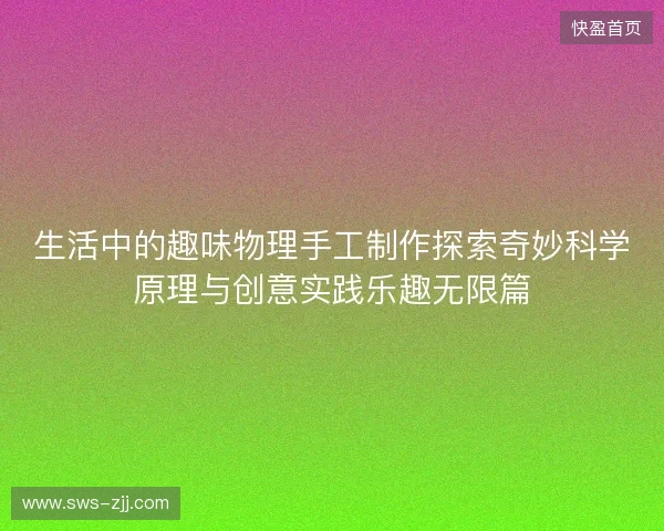 生活中的趣味物理手工制作探索奇妙科学原理与创意实践乐趣无限篇